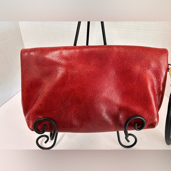 Patrica Nash Distressed Red Leather Clutch Bag - Magnetic Fold Over - Picture 4 of 12
